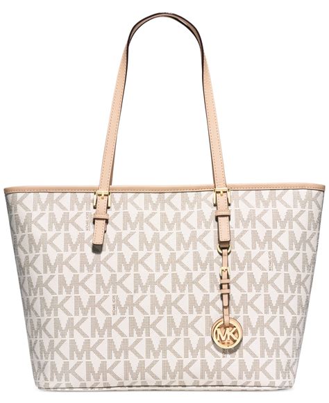 michael michael kors jet set large signature logo tote|michael kors large open tote.